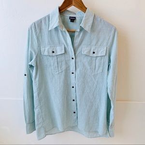 Patagonia Tops - Patagonia stripe button down green and white S Patagonia Tops - Patagonia stripe button down green and white S
